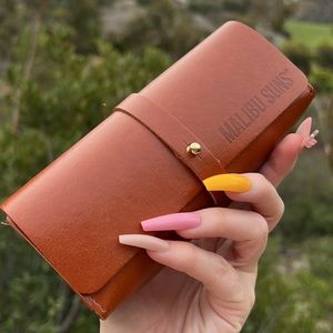 Vegan leather LOVE pouch, sunglasses and cards, festival vintage style case